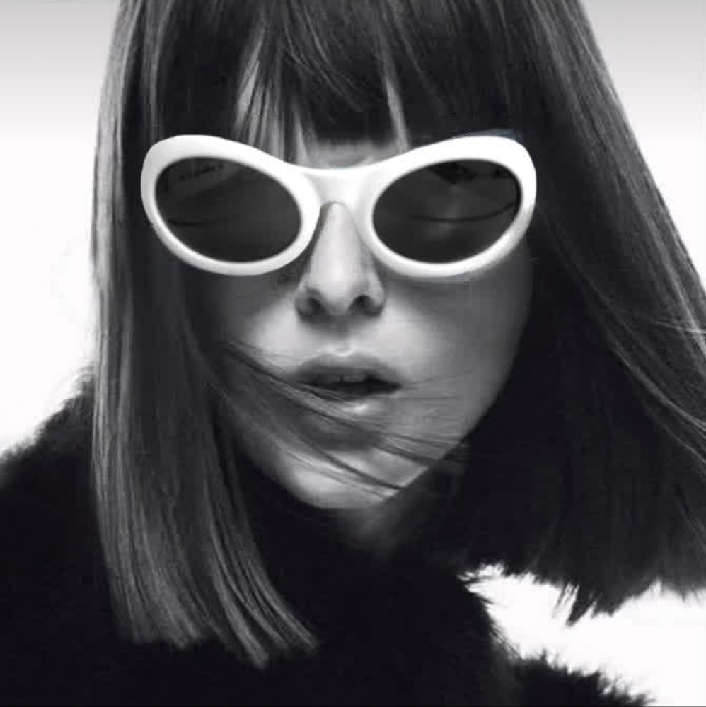Gucci White Oval Sunglasses